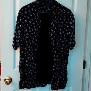 Button up palm tree short sleeve